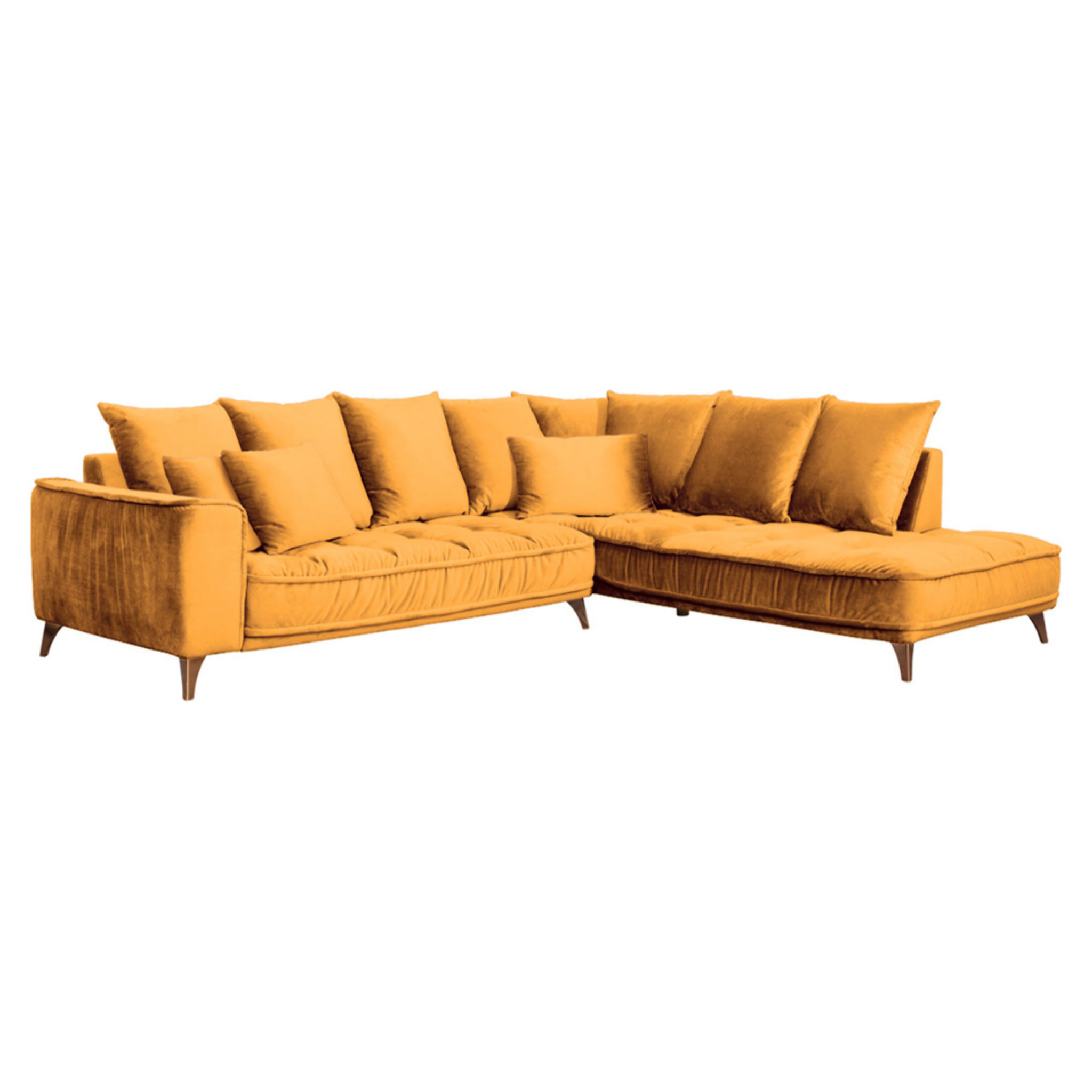 Canapé d'Angle Droit Velours Altamo, 4 Places, Housse Déhoussable, Style Scandinave