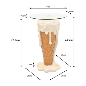 Table de bar glace 48cm vanille Kare Design