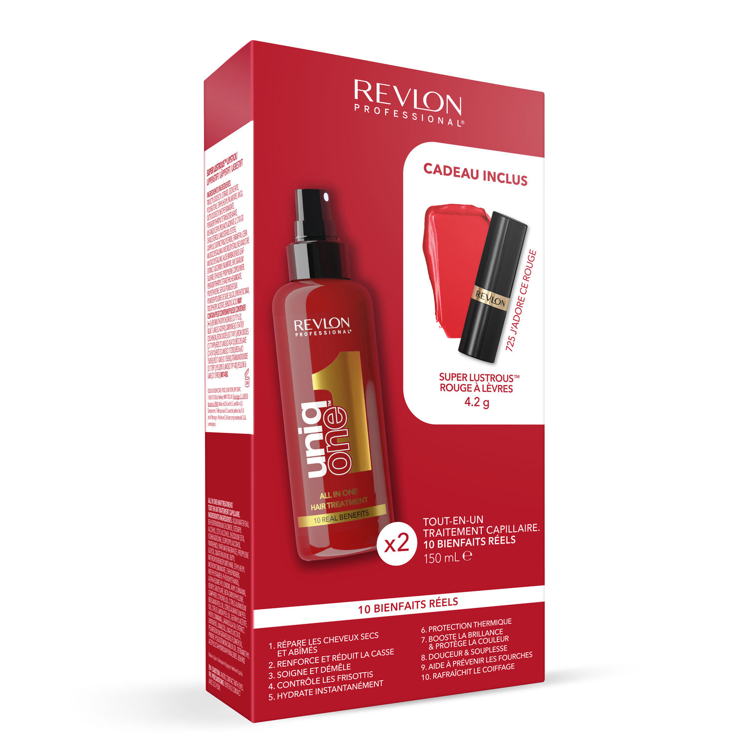Uniqone™ - Coffret Soin sans Rinçage Classic 150ml + Rouge à Lèvres Super Lustrous™