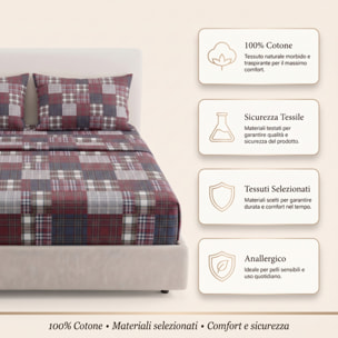 Completo lenzuola in cotone - TARTAN MULTICOLOR