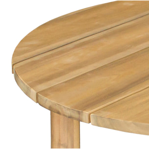 Salon de jardin 5 places en acacia et coussins beige LAGOA