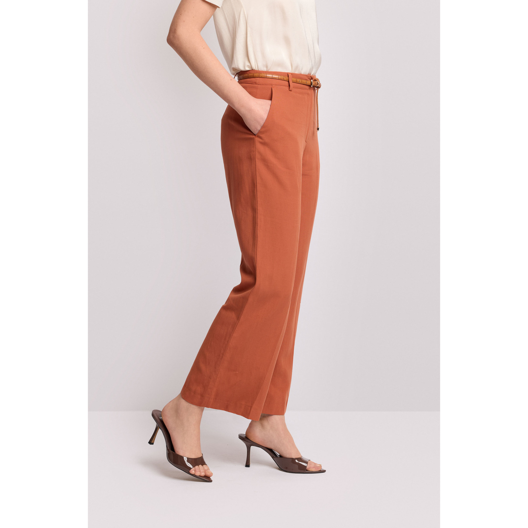 Kocca - Pantaloni fluidi taglio carrot Donna, Tinta unita