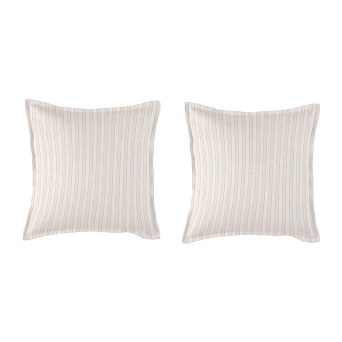 2 taies d'oreiller en 100% percale de coton organic KERALA sable