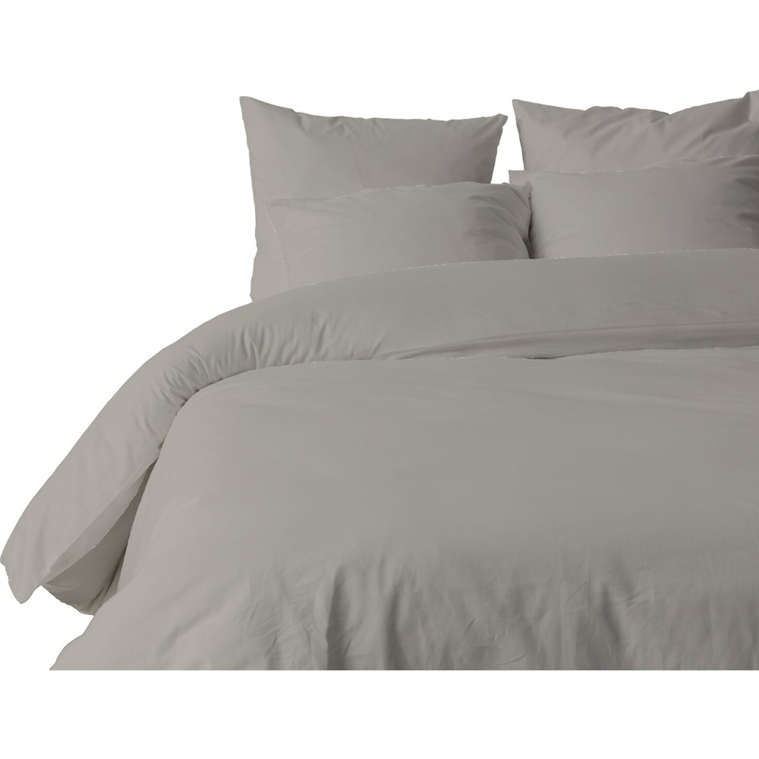 Parure Housse De Couette + 1 taie 100% Coton 57fils Gris FoncÉ