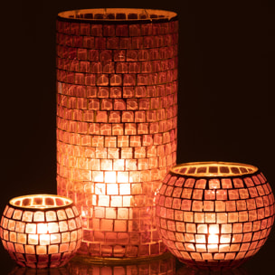 J-Line vase Mosaïques Rond - verre - mauve - 29 cm de hauteur
