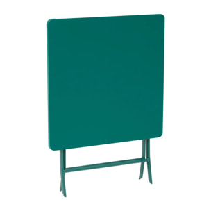 Table de jardin 2 places Greensboro pliable 70x70cm vert opale