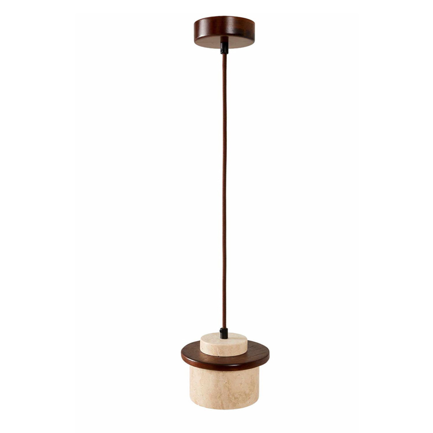 Suspension design en travertin et bois effet noyer TIVOLI