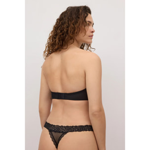 Reggiseno senza spalline multiposizione in pizzo nero