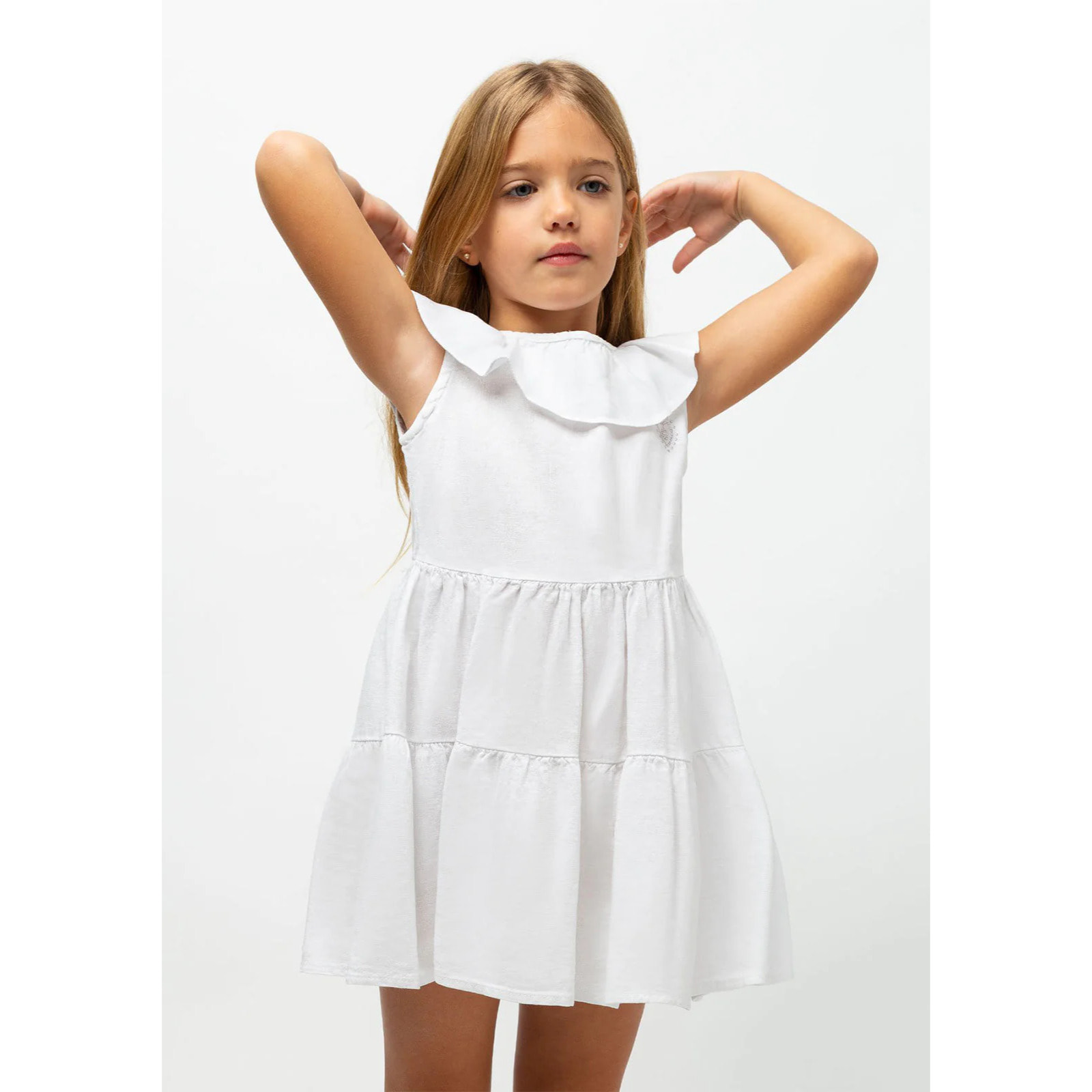 Vestido de Niña Volante Blanco