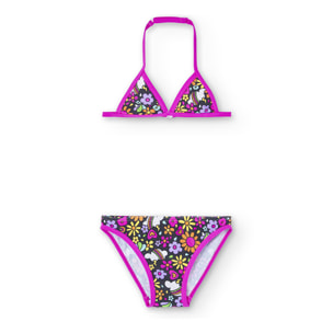 Bikini estampado con nubes de color naranja, Bikini, niña