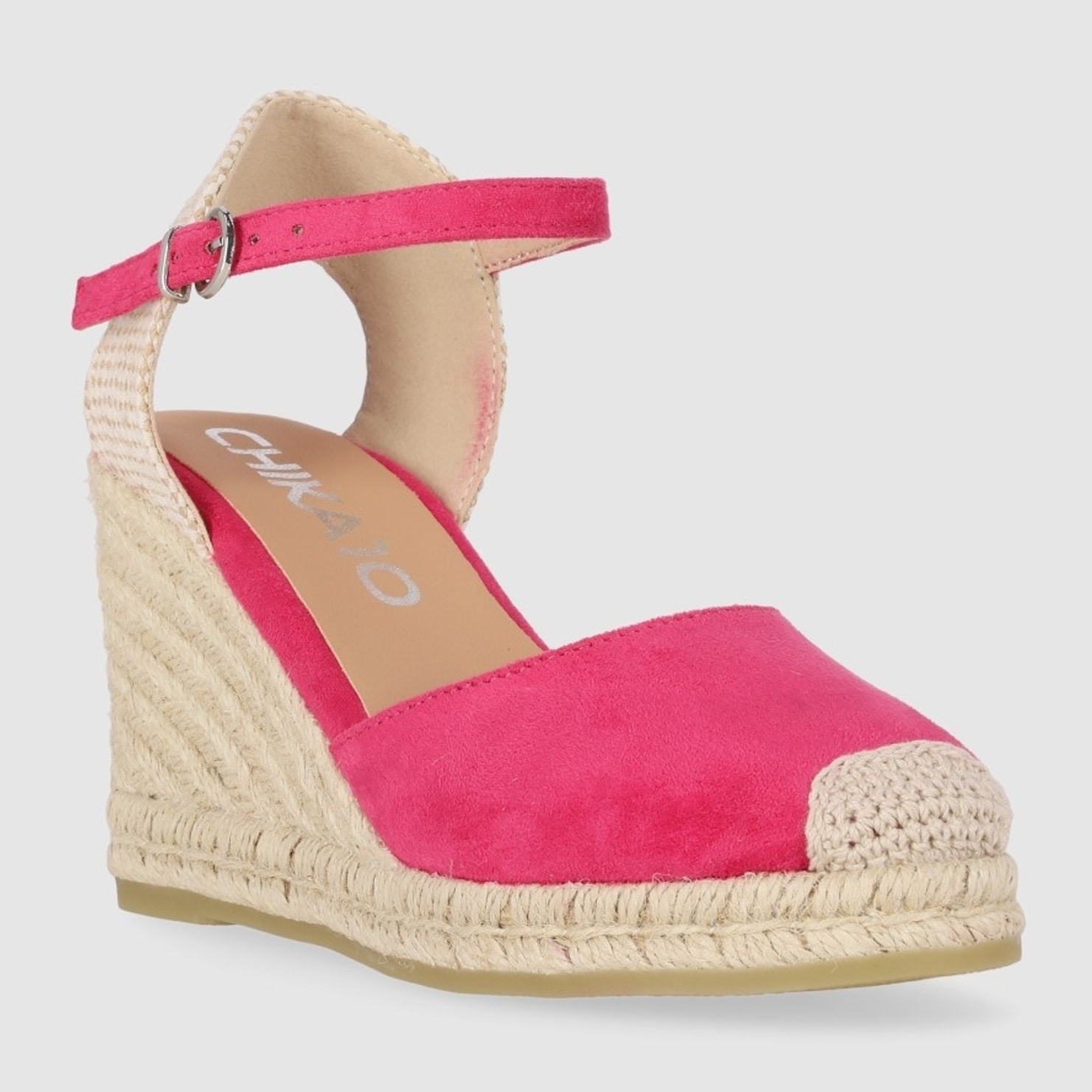 Sandalias de Tejido - Fucsia - Tacón: 8 cm