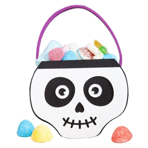 BOLSITO FIELTRO PORTACARMELOS SKULL 16 X 22 CM