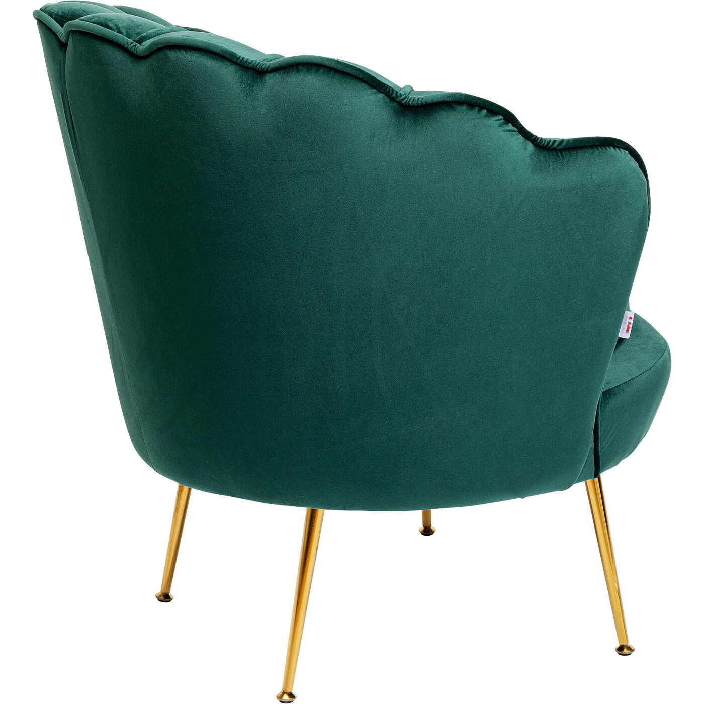 Fauteuil Water Lily velours vert et acier doré Kare Design