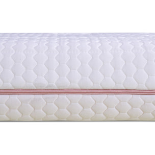 Matelas Enfant Ourson, glissière Rose, 14 cm, Mousse Haute Densité Supersoft, Déhoussable, Soutien Medium, Fabrication Française, CertiPUR Oeko-Tex