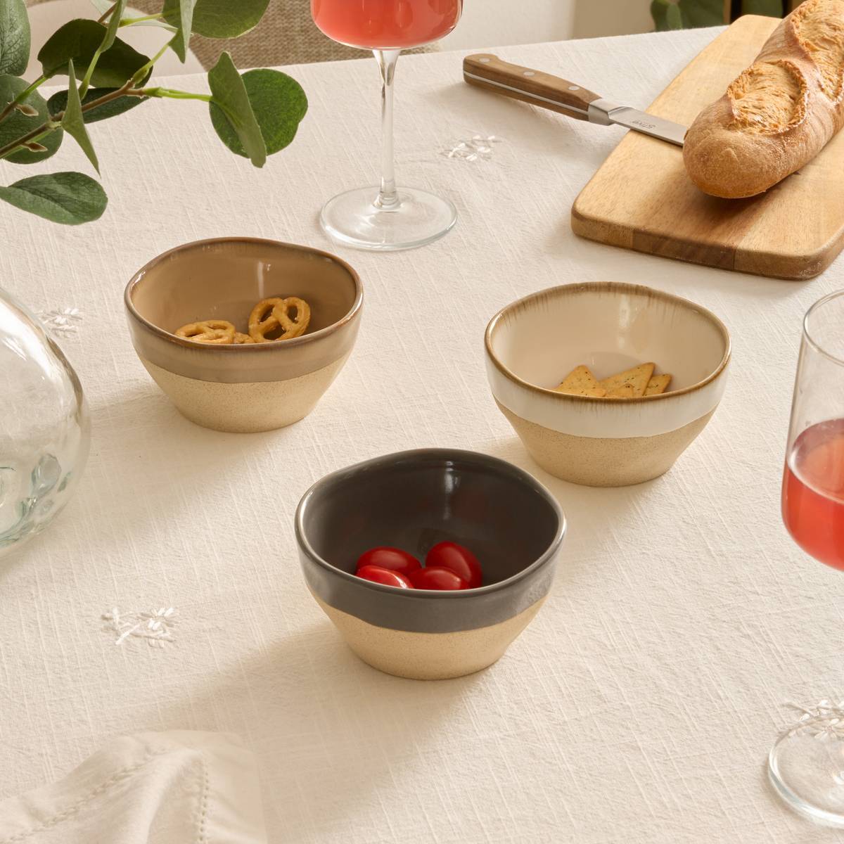 Coupelle Kate blanc et beige 30cl