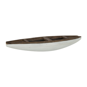 J-Line décoration Bateau + Rame Vacay - bois - marron foncé/blanc