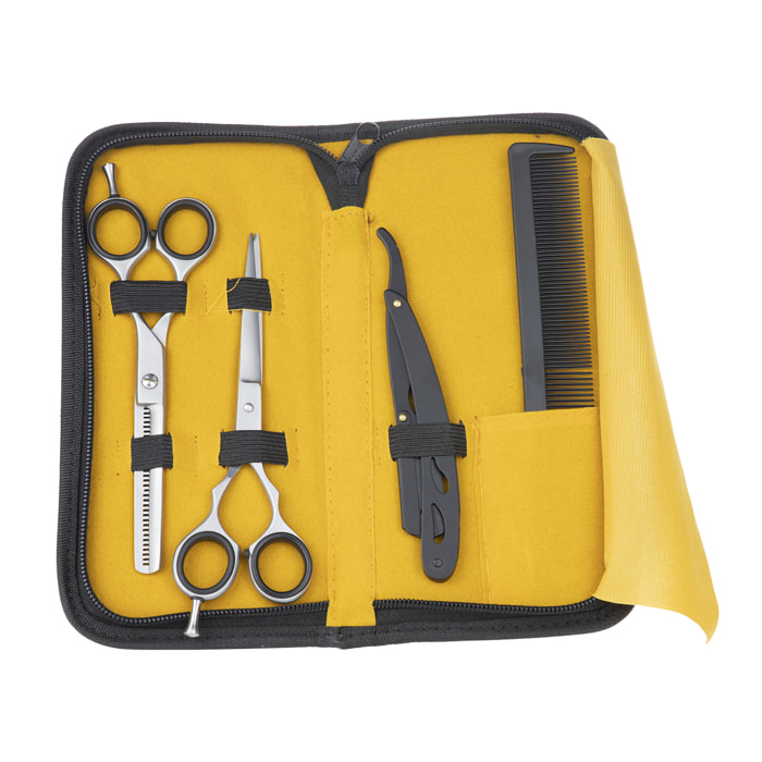 Ackermann 5.5" ensemble ciseaux, rasoir et peigne