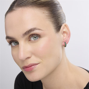 Pendientes acabado oro amarillo de 18k y Circonita Esmeralda