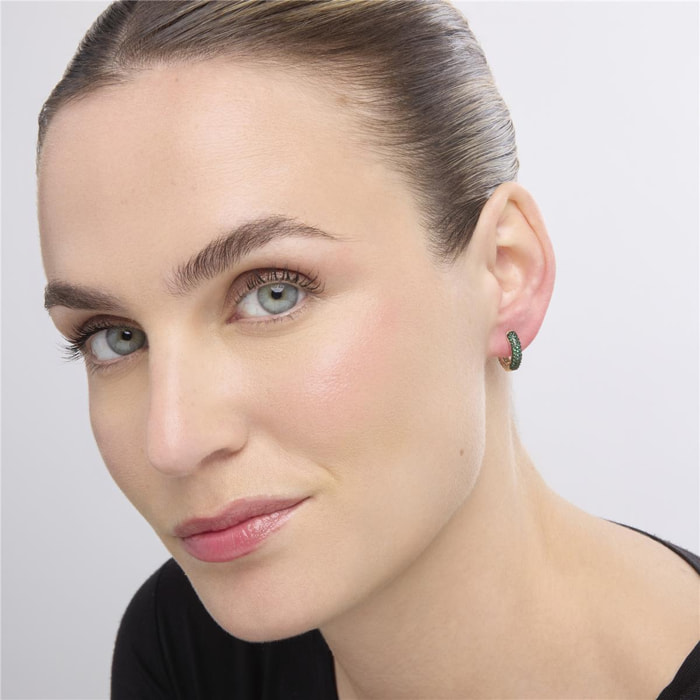 Pendientes acabado oro amarillo de 18k y Circonita Esmeralda