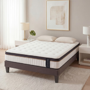 Matelas Emeraude, Mémoire de Forme & Mousse polyuréthane Hyper Soft Air System, Soutien Ferme, 24 cm, Très Bonne Aération