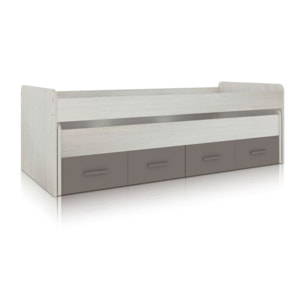 Cama doble juvenil Axim Blanco Alpes - Basalto