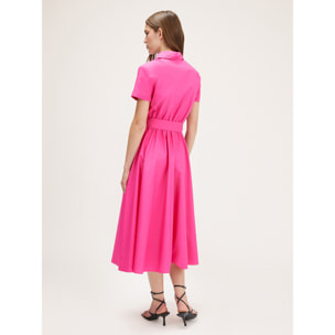 Motivi - Vestido camisero de algodón - Fuchsia