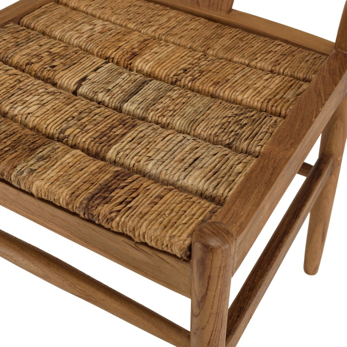 SIXTINE - Chaise marron en bois de teck recyclé dossier arrondi