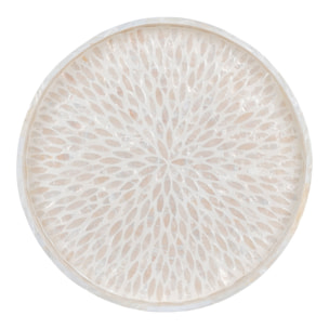 Vassoio rotondo in bamboo e capiz beige 40 cm