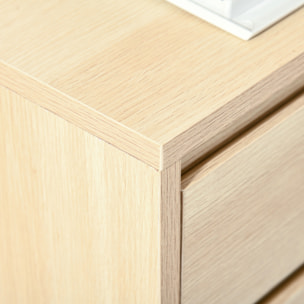 Caisson de bureau rangement bureau sur roulettes 4 tiroirs coulissants MDF aspect bois clair