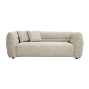 Canapé 3 places en tissu effet velours texturé beige JOYA