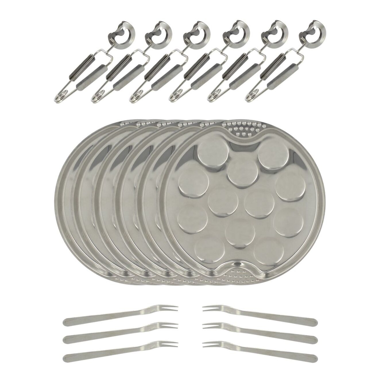 Service à escargot 18 pièces en inox ORIANE