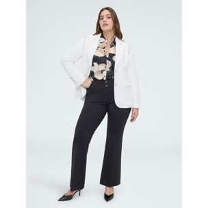 Fiorella Rubino - Camisa estampado floral en raso - Negro