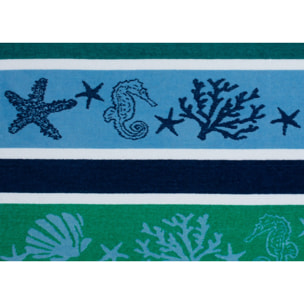 Telo Mare Spugna Jacquard Spiaggia Disegno Atlantic