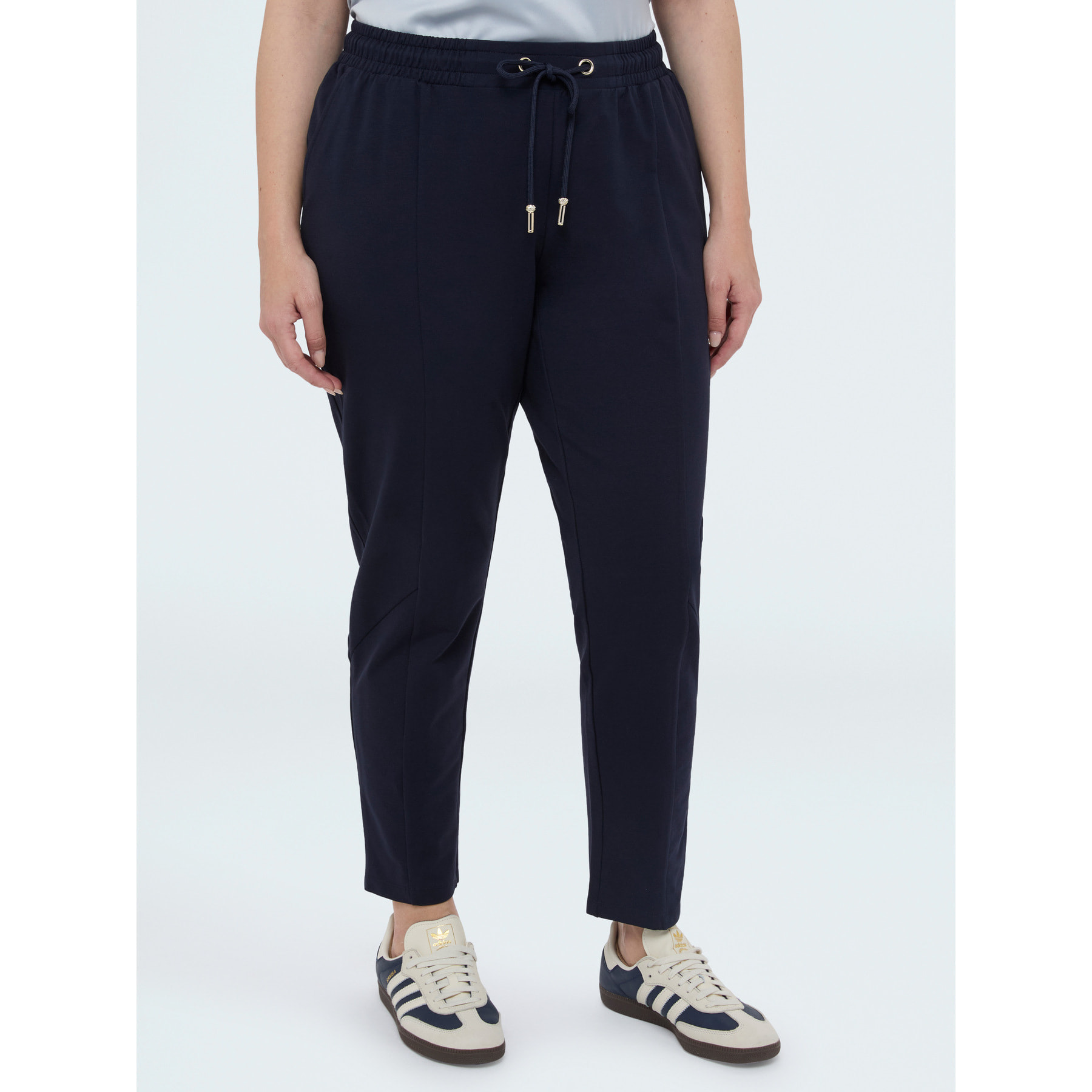 Fiorella Rubino - Pantalones joggers de felpa con cordón - Azul