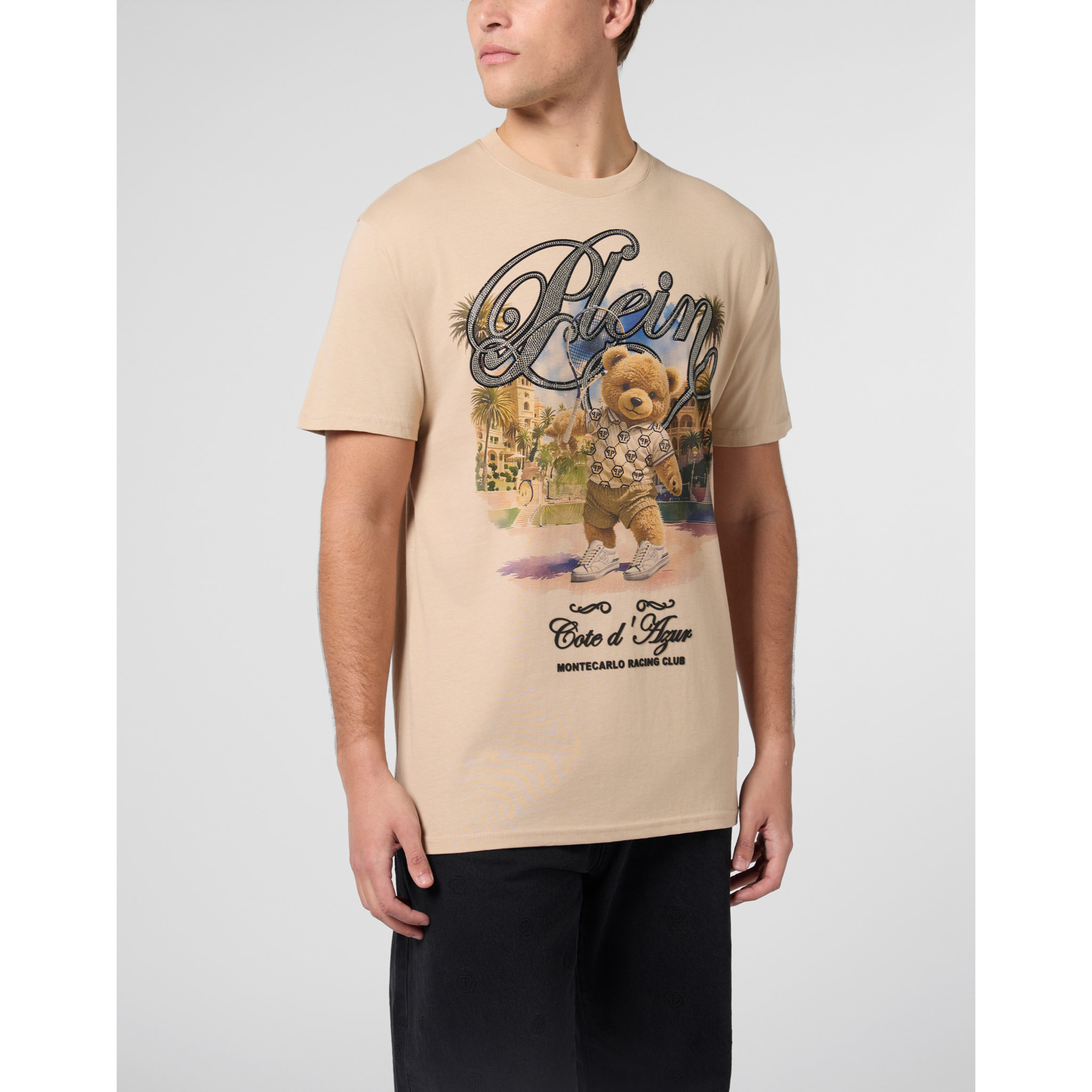 PHILIPP PLEIN Round Neck T-Shirt Teddy Tennis