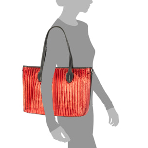 Baceno bolso de hombro mujer. Piel auténtica Napa plegada laminada.