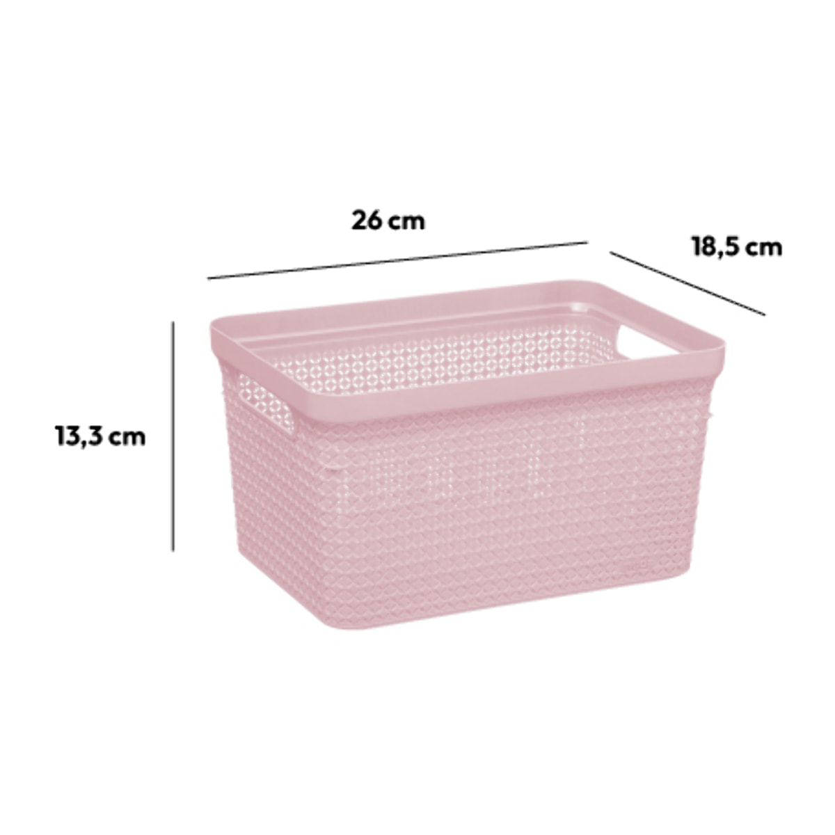 Panier en plastique 5L - Rose Scandi