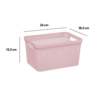 Panier en plastique 5L - Rose Scandi