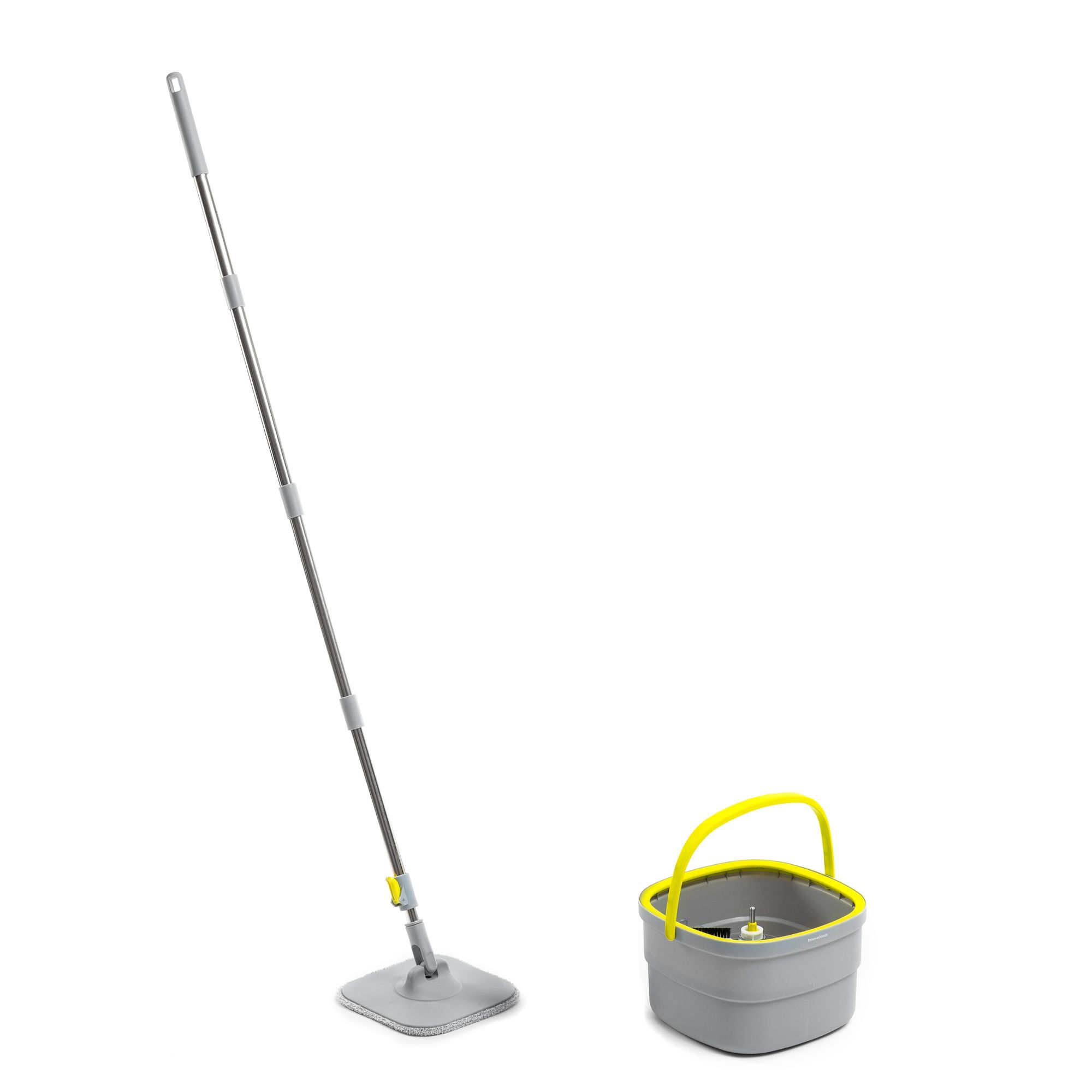 Mocio girevole auto pulente e secchio Selimop - grigio e giallo - 30 x 18 x 29,5 cm - 2,5 L