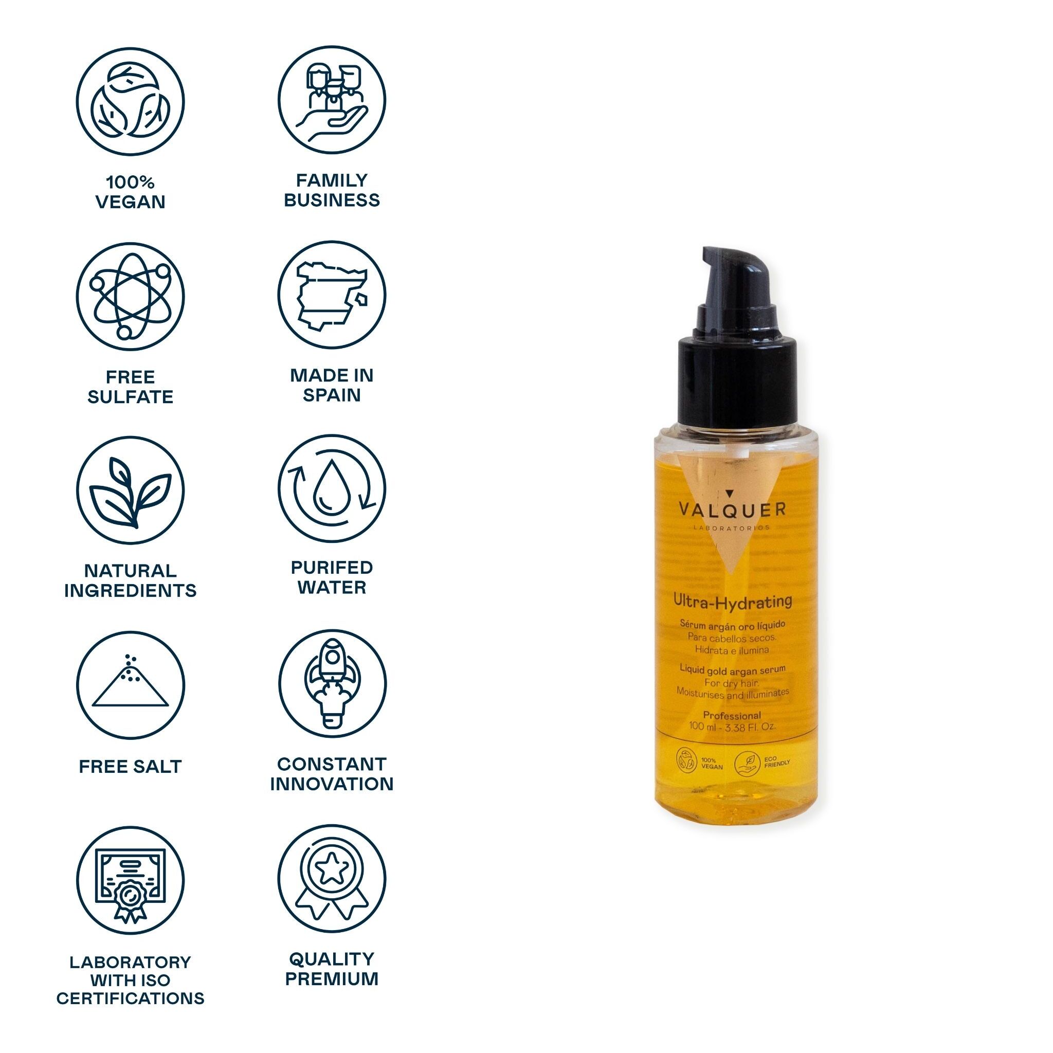 Valquer Serum capilar oro líquido de Argán - 100 ml