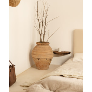 Table de chevet flottante en bois massif ton noyer 3x40cm Hauteur: 3.2 Longueur: 40 Largeur: 19.5