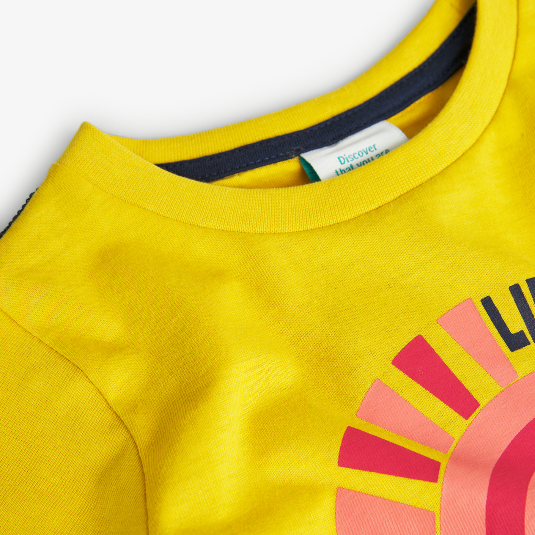 Camiseta niÃ±o estampada, mangas largas, amarillo