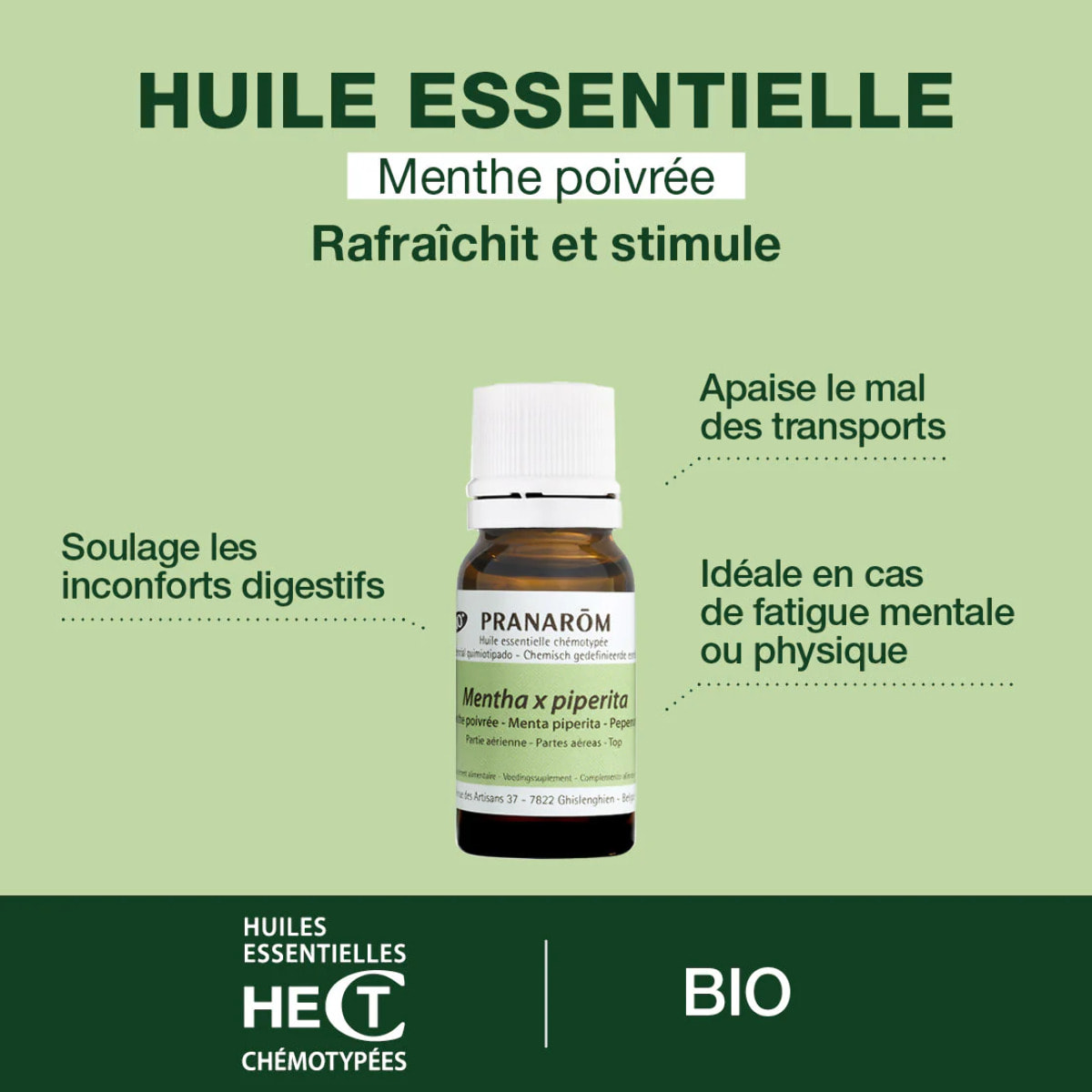 Pranarom - Huile Essentielle de Menthe poivrée - Bio - 10 ml
