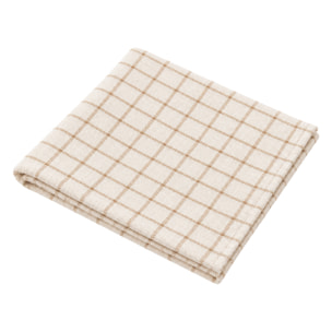 Serviette de table à carreaux en coton - Naturel