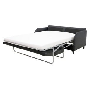 Cosmos - canapé 3 places convertible express couchage quotidien 140 cm matelas 11 cm en tissu - Gris Anthracite
