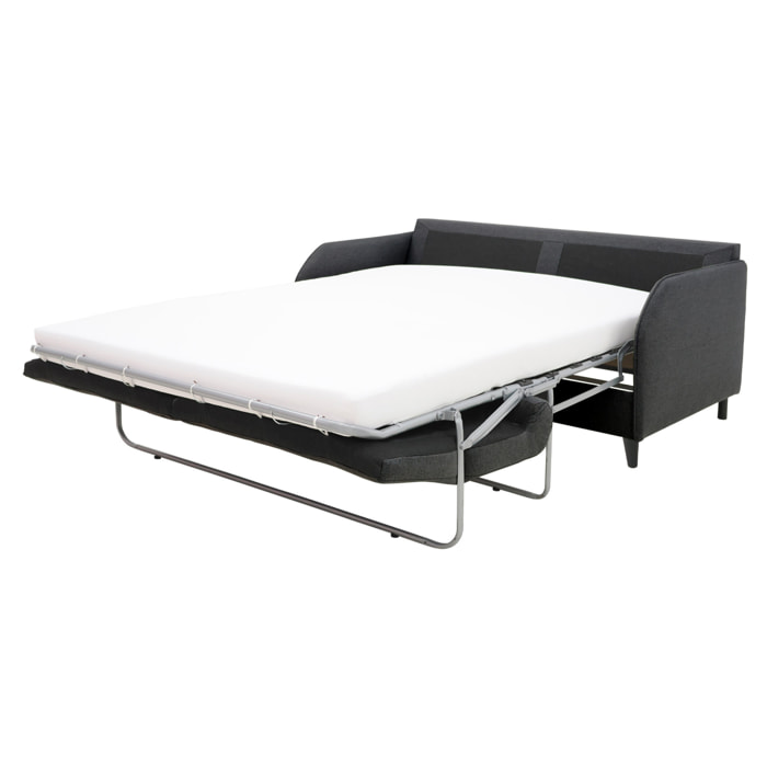 Cosmos - canapé 3 places convertible express couchage quotidien 140 cm matelas 11 cm en tissu - Gris Anthracite