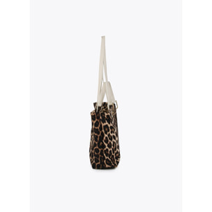 Borsa shopper con stampa animalier