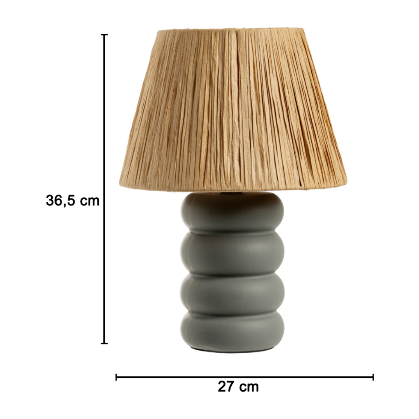 Lampada Da Tavolo Comodino Ricaricabile Accensione On/Off Modello Atene Big Grigio