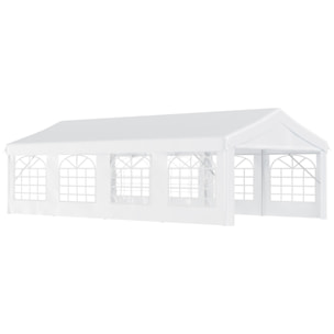 Carpa de Jardín Gazebo Pergola de Acero PE 8x4 m Blanca