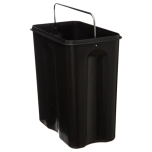 Poubelle rectangulaire soft close inox 5L noir